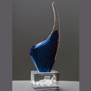 Blue Flame Crystal Trophy