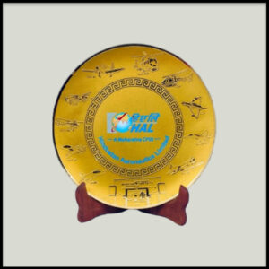 Round Metal Golden Plate