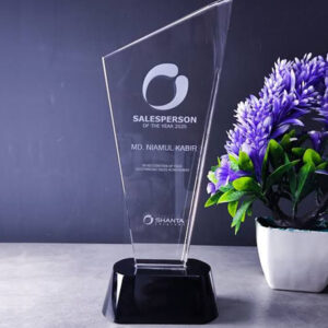 Engraved Environment Crystal Award Trophy