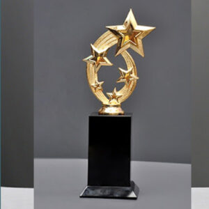 Metal Star With Black Crystal